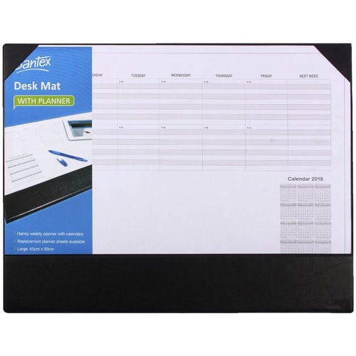 Bantex Desk Pad With Planner & Calendar 4180 - Black