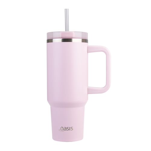 Oasis Stainless Steel Double Wall Insulated "COMMUTER" Travel Tumbler Bottle 1.2L - Pink Lemonade