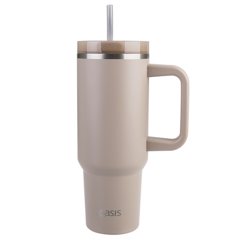 Oasis Stainless Steel Double Wall Insulated "COMMUTER" Travel Tumbler Bottle 1.2L - Latte