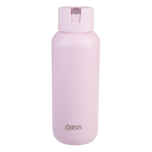 Oasis Ceramic Lined Stainless Steel Triple Wall Insulated "MODA" Drink Bottle 1L - Pink Lemonade