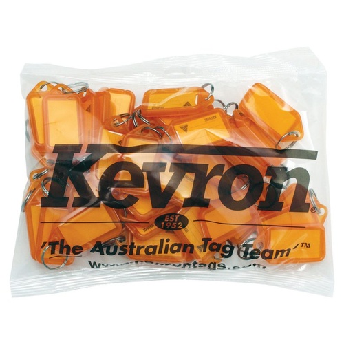 50 x Kevron Keytags ID5 Tag Key Ring Label ID5ORG50 - Orange