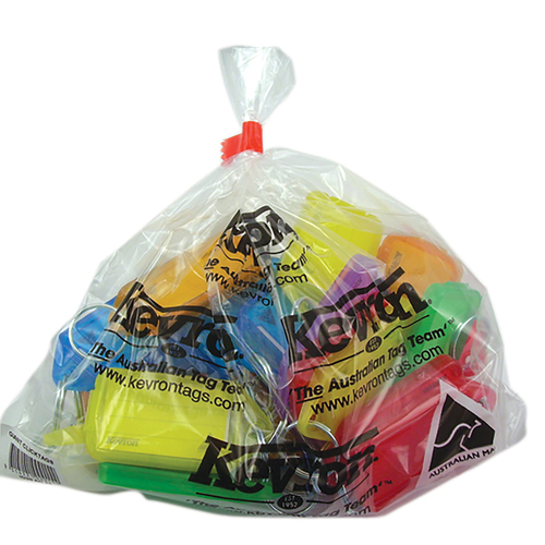 Kevron ID30 Key Tags Assorted Colours With Paper Tags - 25 Pack