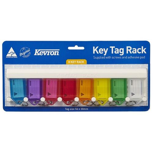 Kevron Keytag Rack with Colour Coded Keytags 8 Key Capacity