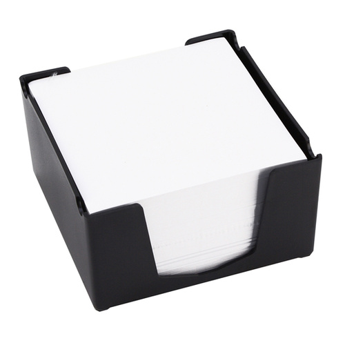 Italplast Memo/Notes Cube Paper Holder + 500 Sheets Paper - Black
