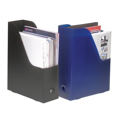 Marbig Polypropylene Magazine Holder Stand, Storage "2 PACK" - Blue