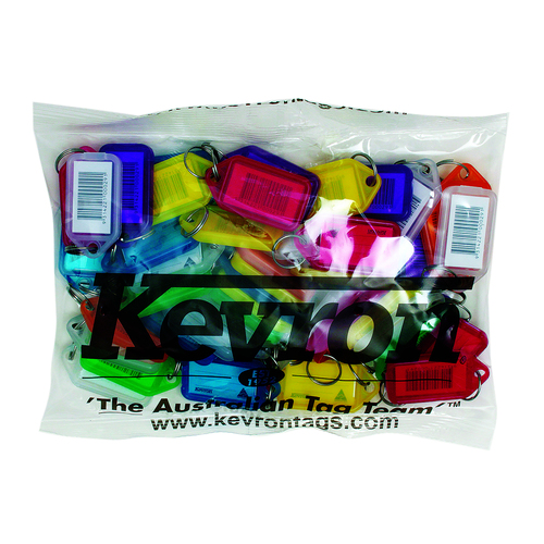 Kevron ID5 Barcoded Key Tags Assorted Colours - 50 Pack
