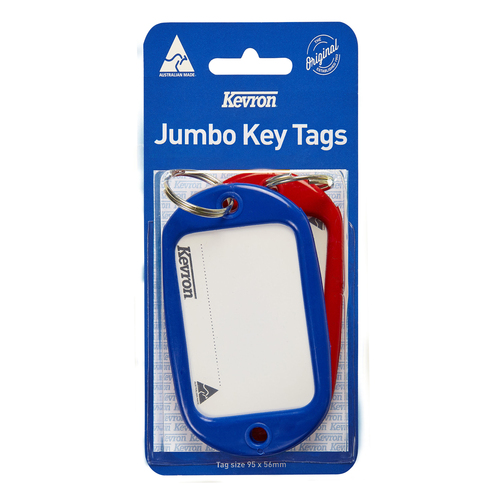 Kevron ID10 Jumbo Key Tags 2 Pack - Assorted Colours