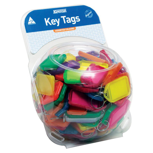 Kevron ID30 Key Tags Assorted Colours - 100 Tub
