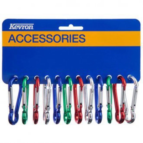 Kevron Carabineer Assorted Colours 60mm Small - 12 Pack