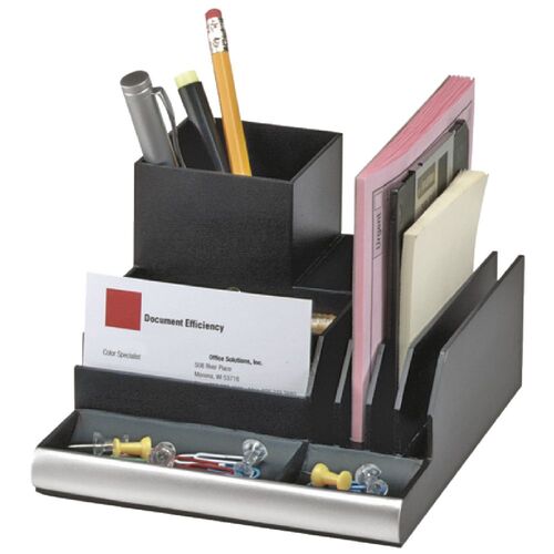 Italplast Desk Organiser WorkSpace Range Black/Silver