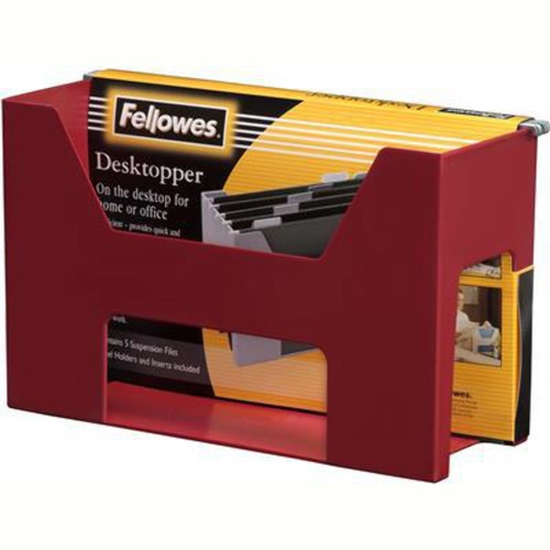 Fellowes Accents Desk topper Organiser With 5 files,Tabs,Inserts - Cranberry