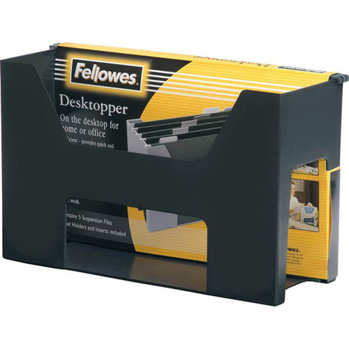 Fellowes Accents Desk topper Organiser With 5 files,Tabs,Inserts - Black