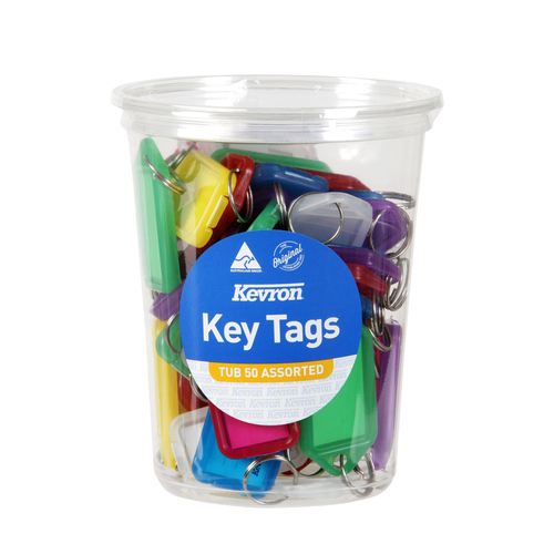 Kevron ID5 Key Tags Assorted Colours In Disposable Tub - 50 Pack