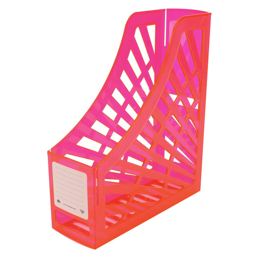 Italplast Magazine Holder Stand, Storage - Neon Red