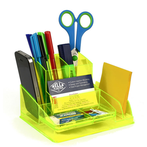 Italplast Desk Organiser - Neon Yellow