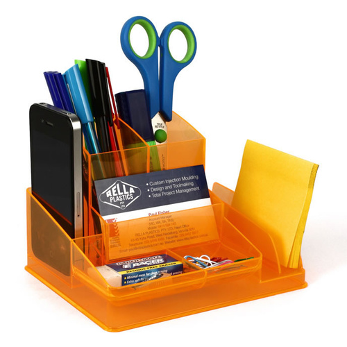 Italplast Desk Organiser - Neon Orange