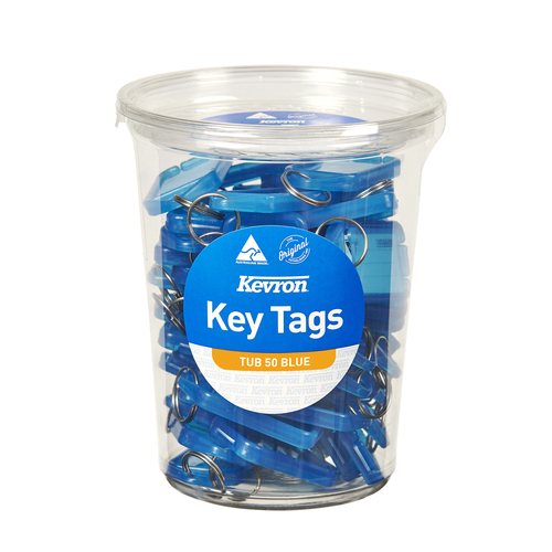Kevron ID5 Key Tags In Disposable Tub Blue - 50 Pack
