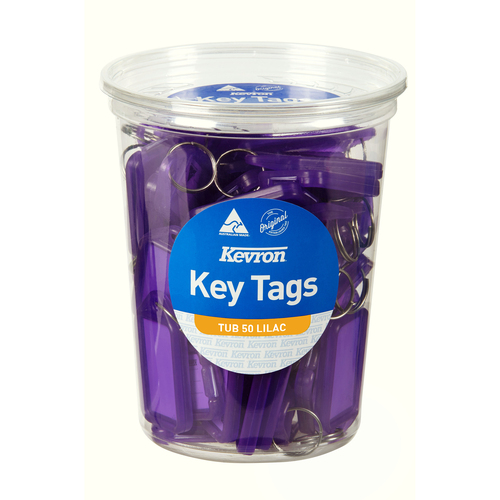 Kevron ID5 Key Tags In Disposable Tub Lilac - 50 Pack