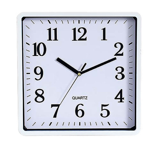 Carven 25cm Square Clock CL250FSWH  - White Frame 