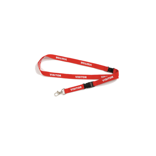 5 X Rexel Lanyards Printed With Visitors - Red