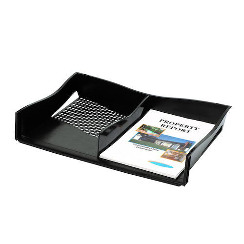 Marbig Enviro Document Tray A3 Landscape with Divider 86610 - Black