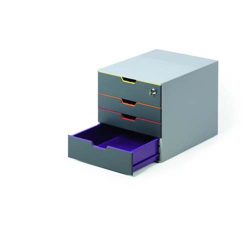 Durable Varicolor 4 Drawer File Lockable Cabinet