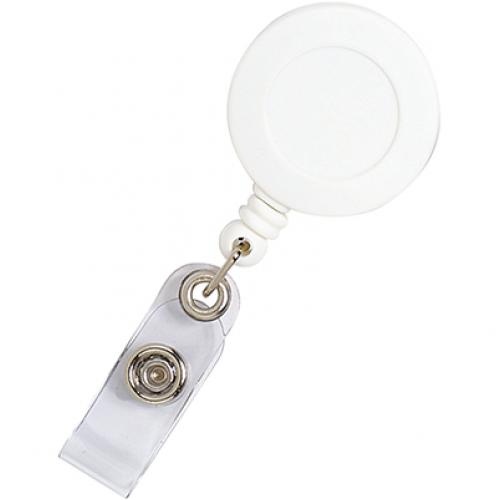Rexel Retractable Badge ID Card Holder With Strap & Nylon Cord - White
