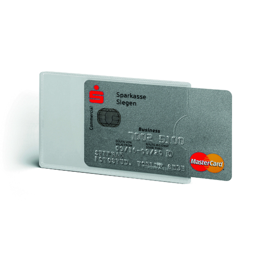 Durable RFID Card Sleeve Card Holder 54x86mm Clear 3 Pack - 890319