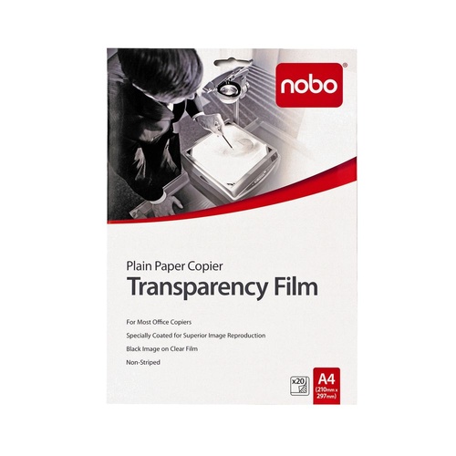 Nobo Transparancy Film A4 Plain Paper Copier PP100C-20 - 20 Pack 