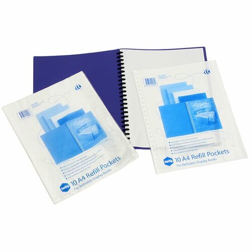 Marbig Display Book Refill Pockets A4 Clear - 10 Pack
