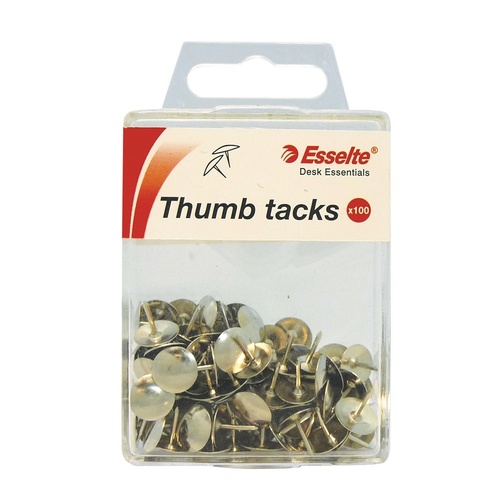 Esselte Drawing Pins Thumb Tacks Box 10 - Silver