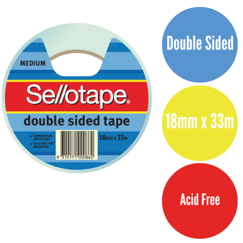 Sellotape Double Sided Tape No.404 18mm x 33m Acid Free
