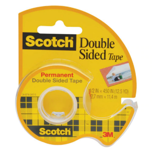 Scotch Double Sided Tape 137P 12.7mm x 11.4m On Dispenser - 12 Pack