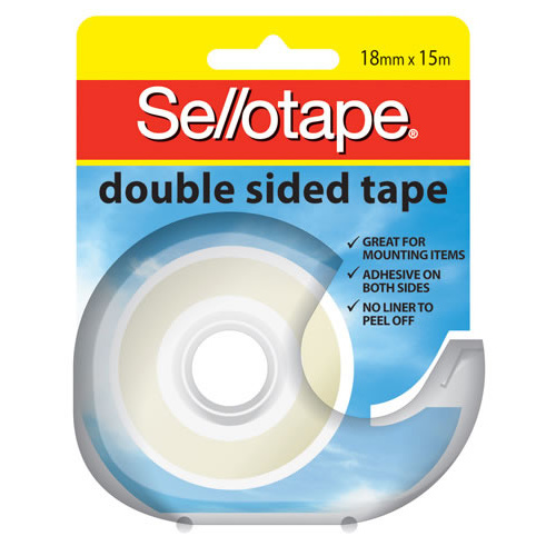 Sellotape Double Sided Tape on Dispenser 18mm x 15m - 8 Pack