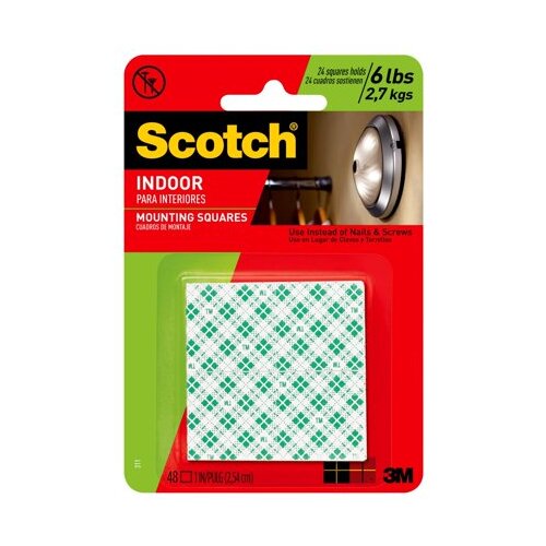 3M Scotch Mounting Tape Squares 2.7kg 6lbs - 48 Pack