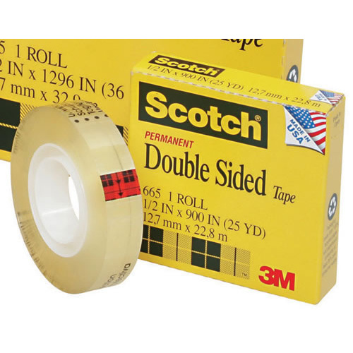 Scotch Double Sided Tape 665 12.7mm X 22.8m Boxed