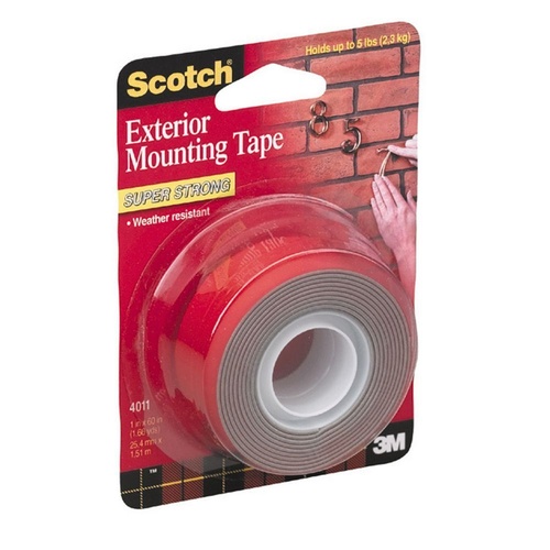 Scotch Permanent Outdoor Mounting Tape 25.4mm x 1.51m Heavy Duty Exterior
