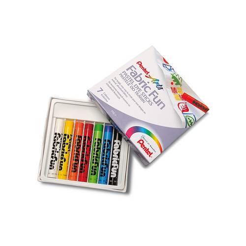 Pentel Fabric Fun Pastel Dye Sticks Assorted  Colours Box of 7 - PTS7 