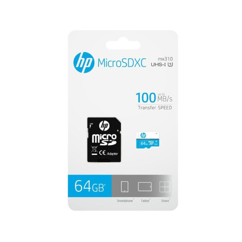 HP 64GB MicroSD U1 High Speed Memory Card Waterproof - HPFUD0641U1BA