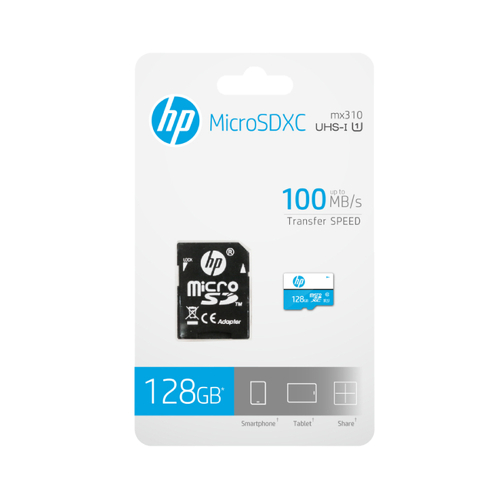 HP 128GB MicroSD U1 SDHC Card High Speed Memory Card - HPFUD1281U1BA