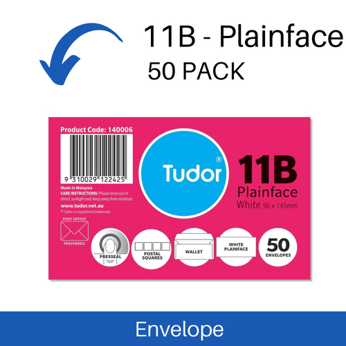 Envelope Tudor 11B Self Seal 90 x 145mm Box Of 10 x 50 Packs - White