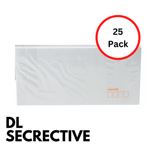 1 X 25 Pack Stat DL Secret Peel & Seal Envelopes White