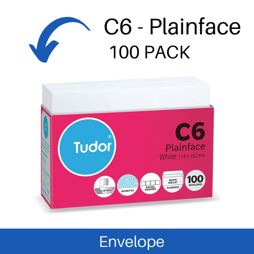Envelope Tudor C6 Secretive Peal/Seal 114x162mm 100 Pack 140009 - White