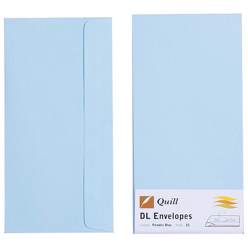 Quill C6 XL Multioffice Envelopes Powder Blue 25 Pack