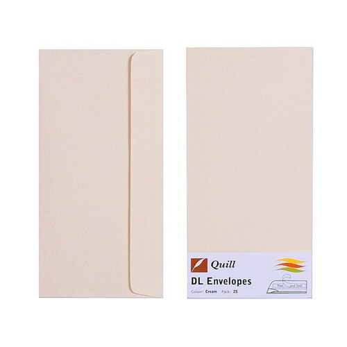 Quill DL XL Multioffice Envelopes Cream 25 Pack