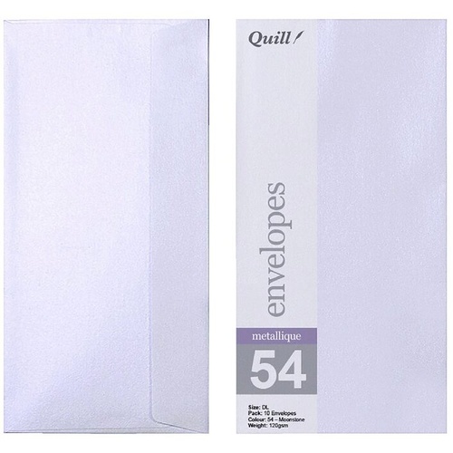 Quill DL Envelopes Metallique Moonstone 10 Pack - Grey/Silver