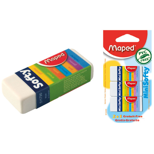 Maped Mini Softy Eraser Rubber - 3 Pack