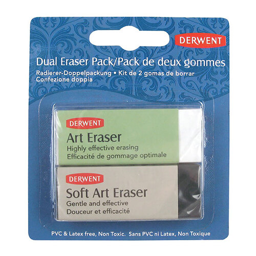 Derwent Eraser Rubber Dual Pack For Gentle and Highly Effective Erasing - 2301963