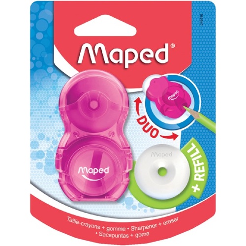 Maped Sharpener Eraser Combo Loopy Rubber PVC Free, High Quality
