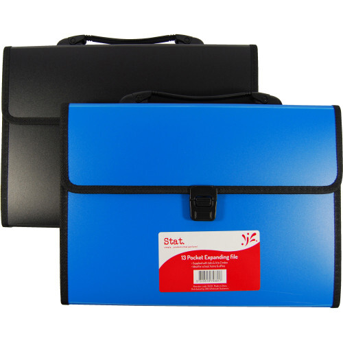 Sovereign Expanding Case File 13 Pocket With Handle - Assorted Colours